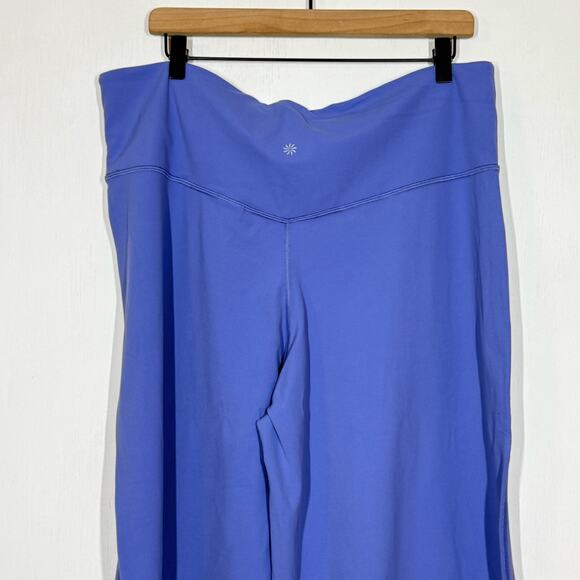 Athleta Elation Wide Leg Cropped Pants Plus Size 2X Blue 3/4 High Rise Workout - Picture 7 of 11
